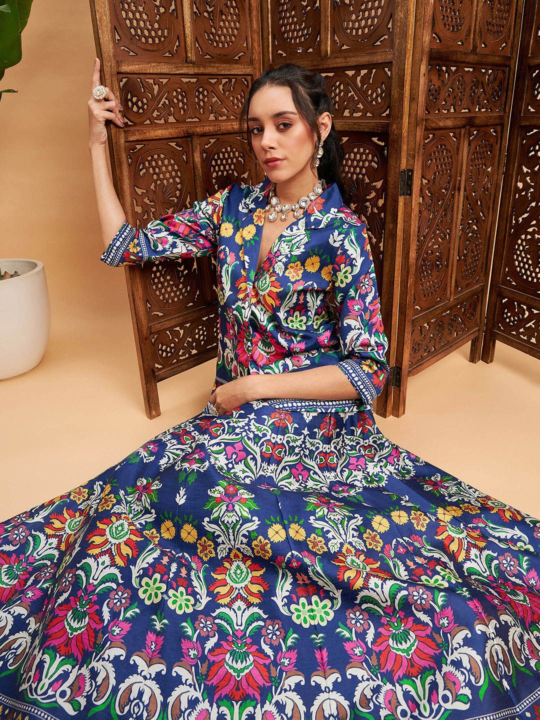 Shae by SASSAFRAS Floral Printed Blazer With Skirt Co-Ords