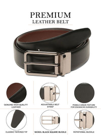 Teakwood Leathers Men Textured Leather Reversible Belt