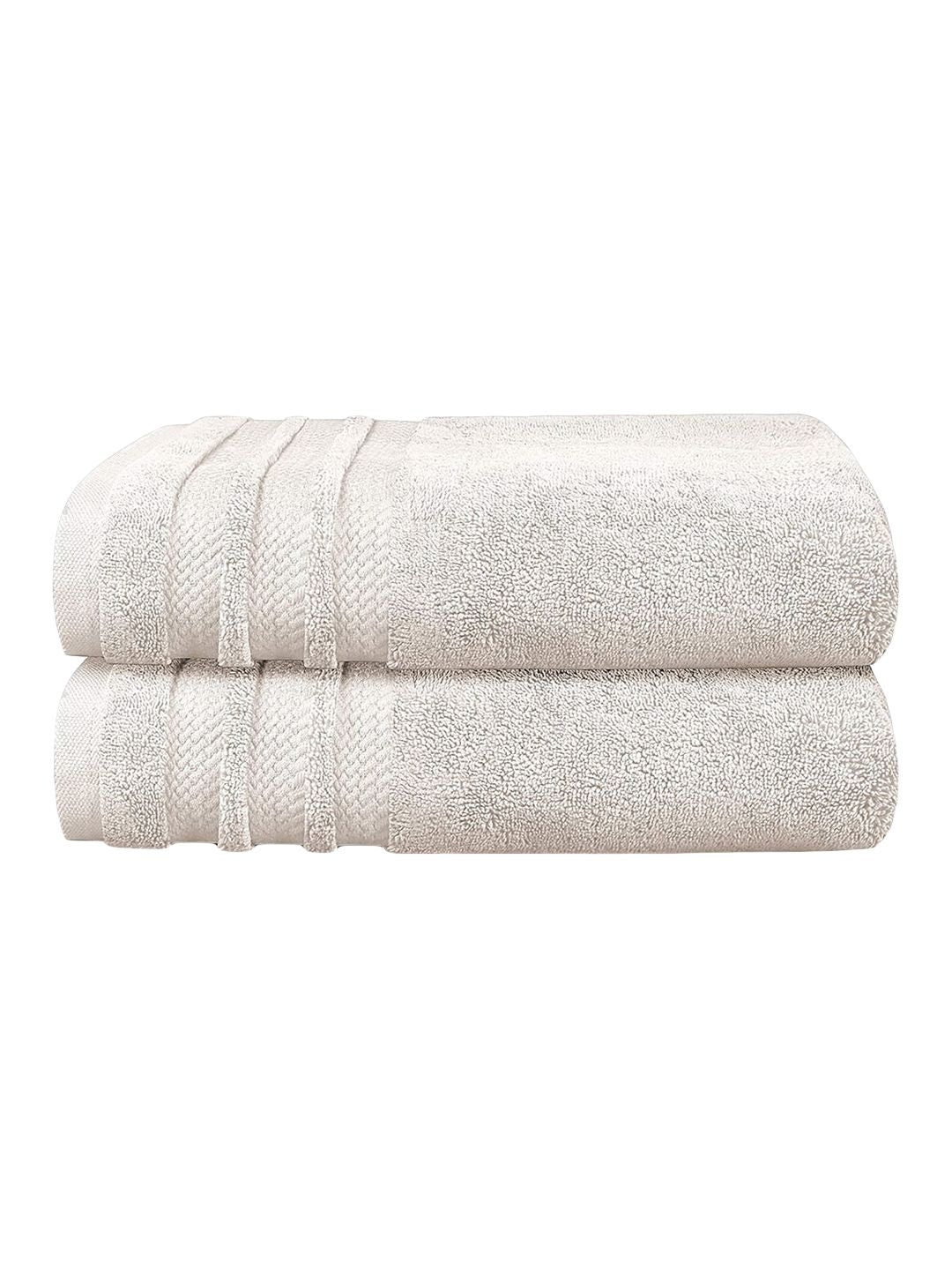 MYTRIDENT 2 Piece Bath Towel Set Beige Luxury Collection 100% Cotton 625 GSM
