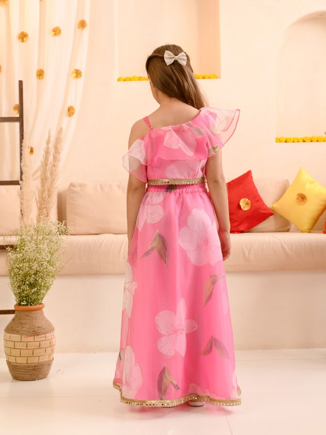 pspeaches Girls Printed Ready to Wear Lehenga & Blouse With Dupatta