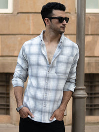 Powerlook SS25 Tartan Checked Pure Cotton Casual Shirt