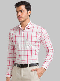 Park Avenue Slim Fit Windowpane Checked Pure Cotton Formal Shirt