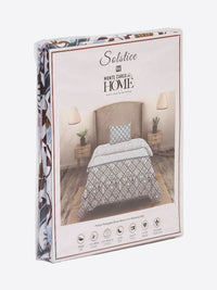 Monte Carlo Blue & Pink Floral Printed Cotton 144 TC Single Bedsheet Set 2.29 m x 1.52 m