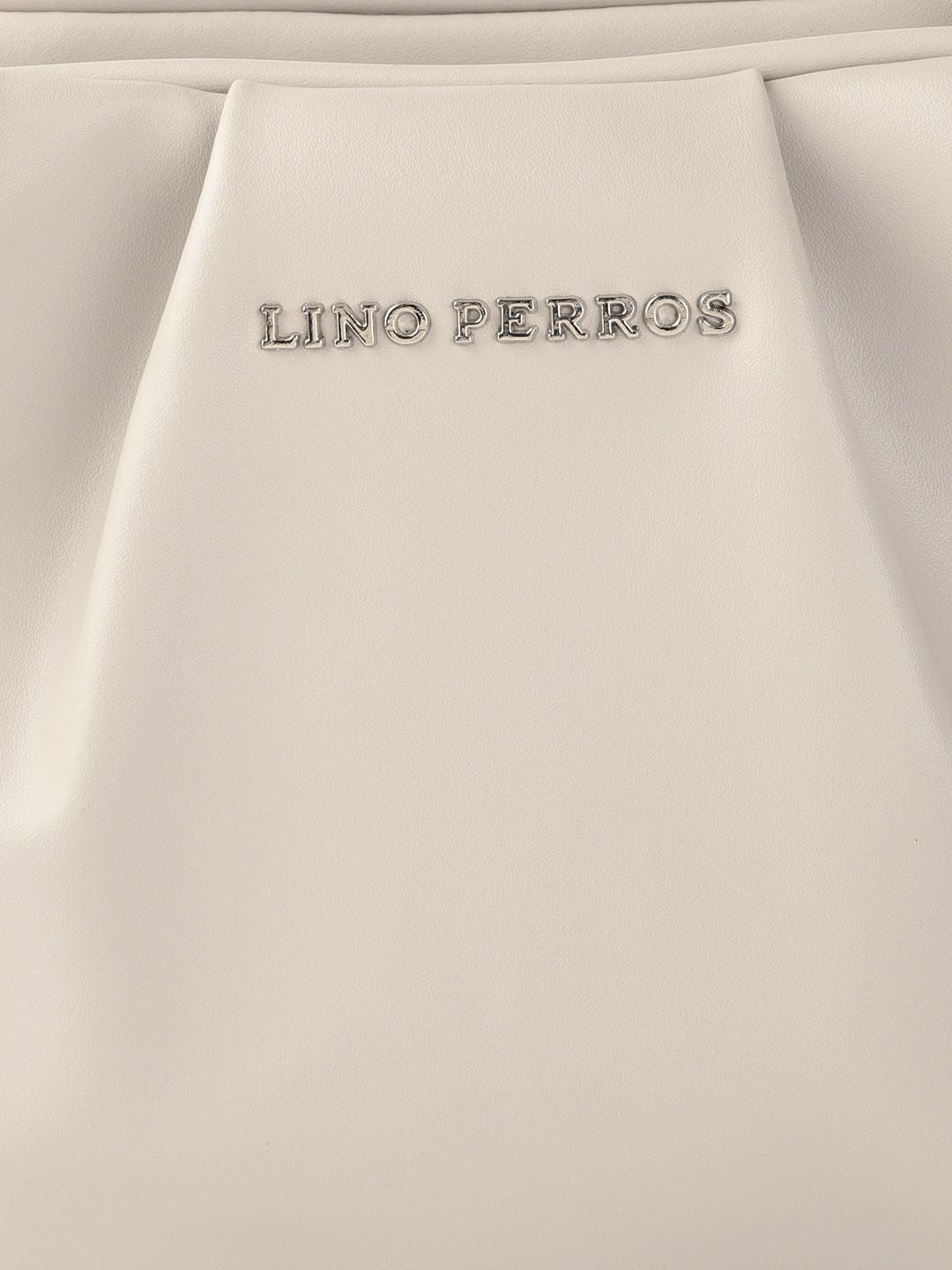 Lino Perros Off White PU Structured Shoulder Bag