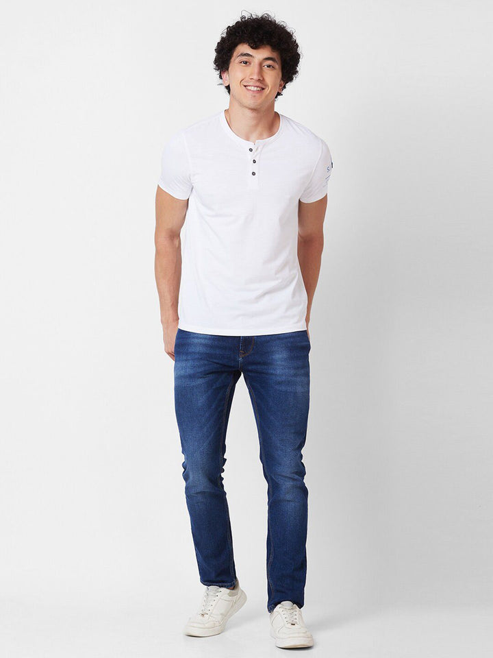 SPYKAR Henley Neck Slim Fit Cotton T-shirt