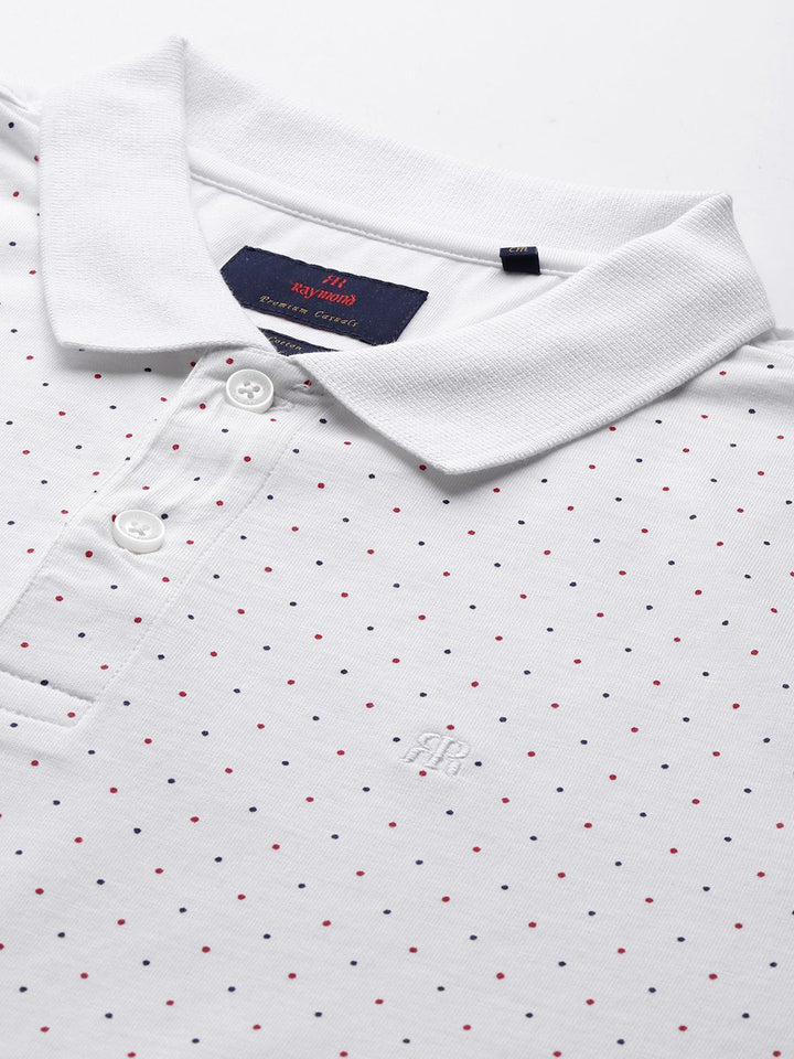 Raymond Slim Modern Fit Printed Polo Collar Pure Cotton T-shirt