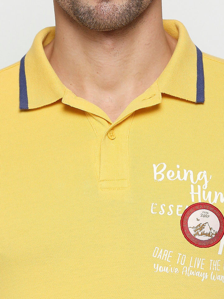 Being Human Typography Printed Polo Collar T-shirt