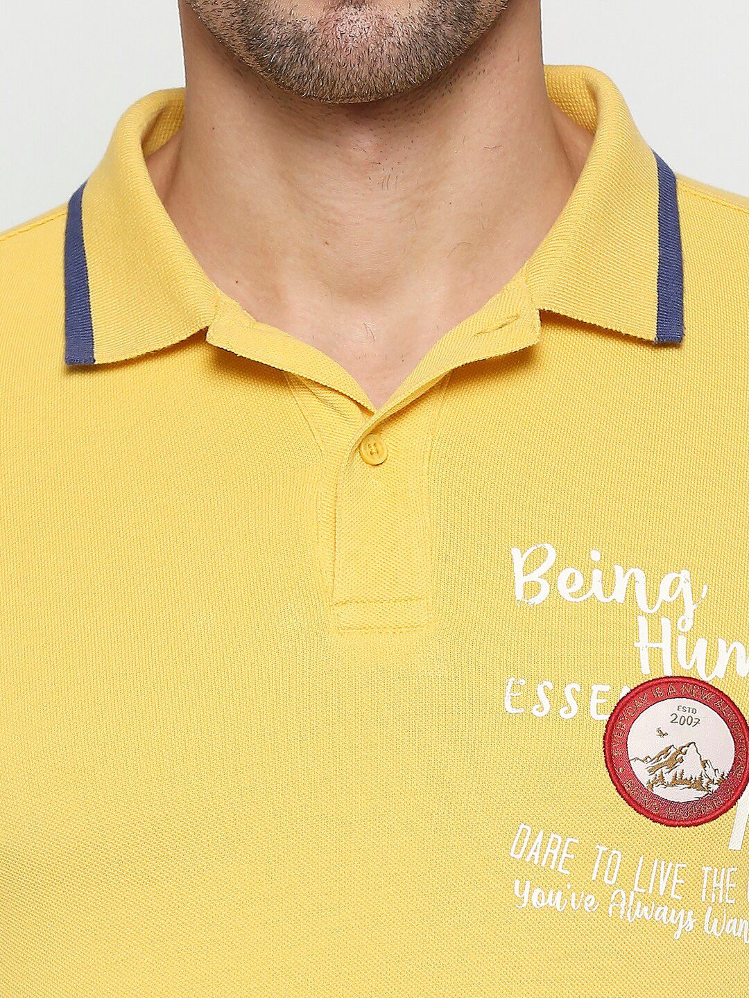 Being Human Typography Printed Polo Collar T-shirt