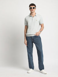 THE BEAR HOUSE Polo Collar Short Sleeves Ribbed T-shirt