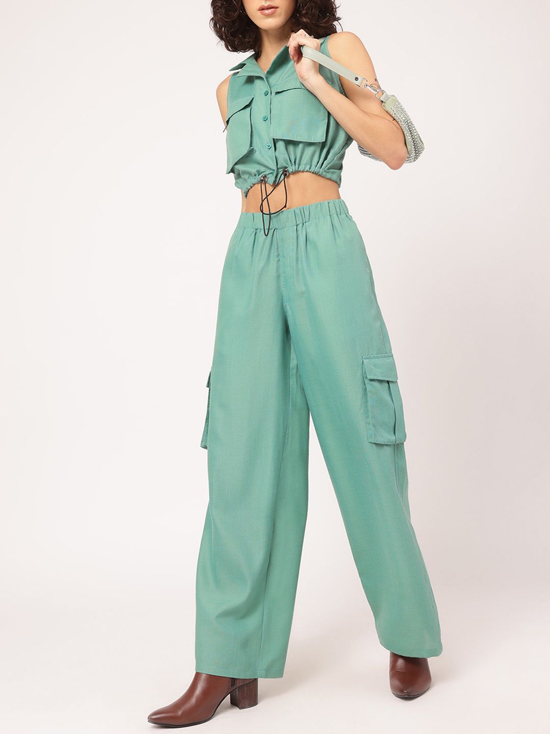 DressBerry Utility Chic Parachute Cargo Co-Ords