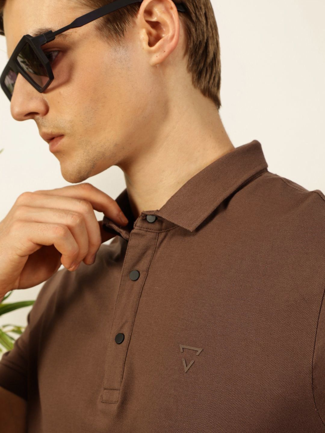 Thomas Scott Men Solid Polo Collar Pure Cotton T-shirt