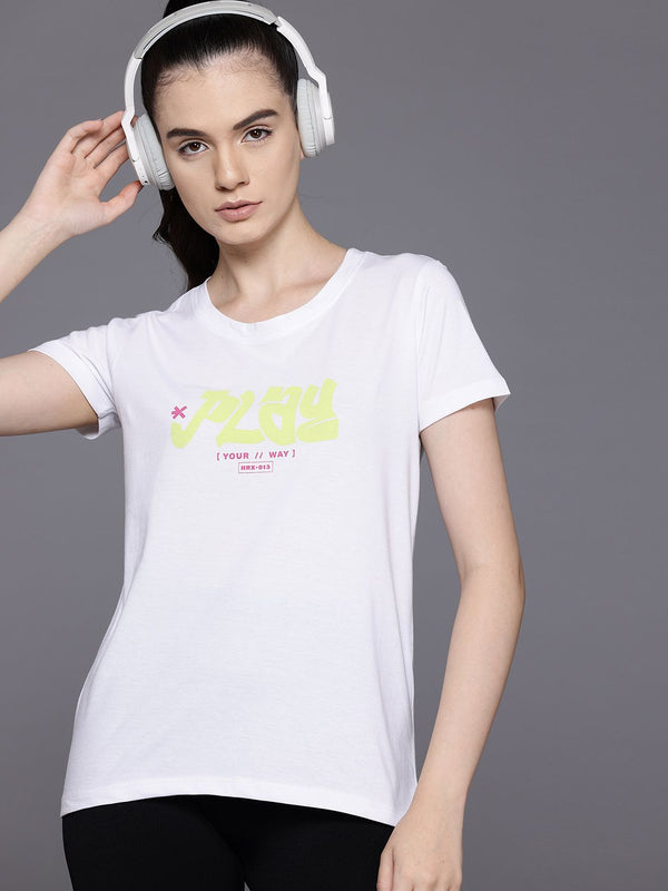 HRX oleh Hrithik Roshan Typography Cetak T-Shirt Gaya Hidup