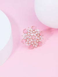 Zaveri Pearls Rose Gold-Plated CZ-Studded Adjustable Finger Rings