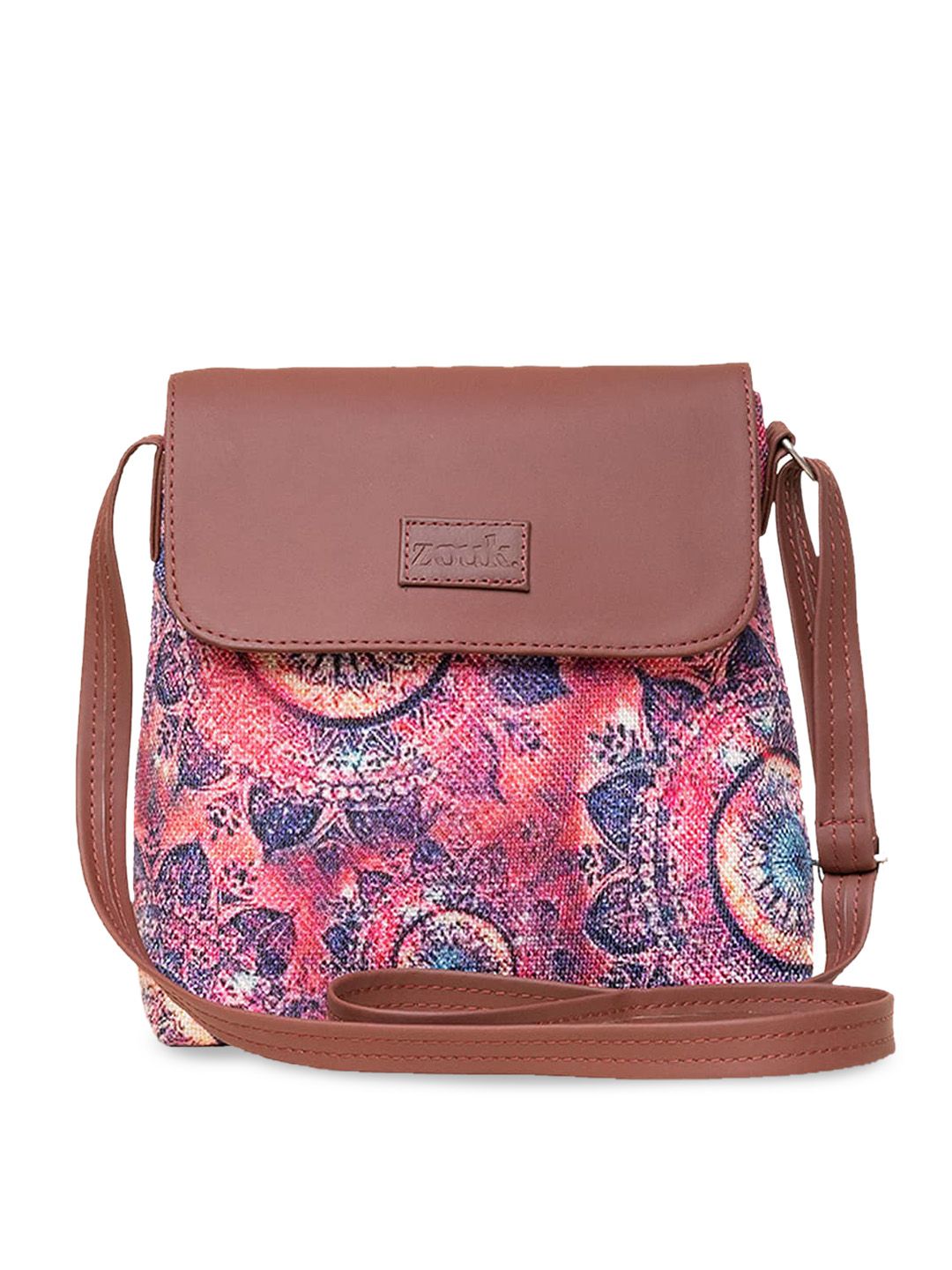 ZOUK Pink Printed Bucket Sling Bag