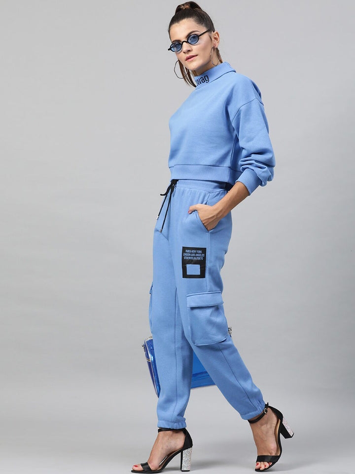 STREET 9 Women Blue Solid Sweatshirt