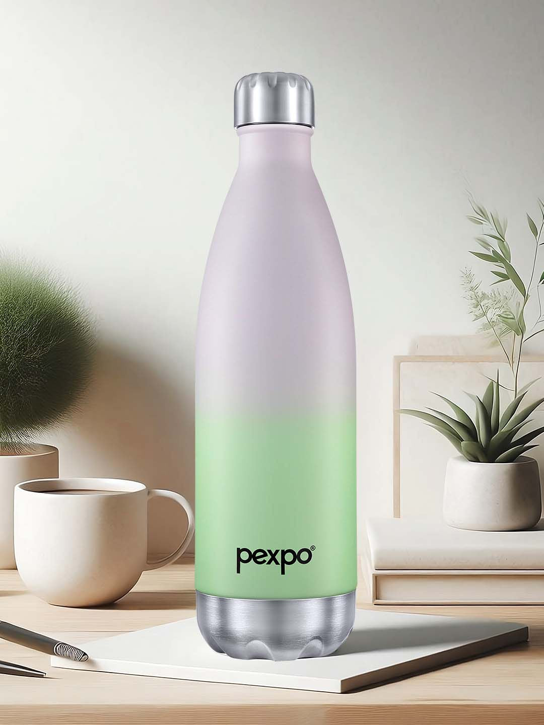 Pexpo ELECTRO ISI Certified Thermosteel 980ml 24 Hrs Hot & Cold Green&Purple Water Bottle