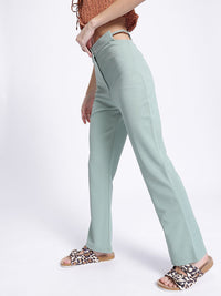 DressBerry Women Street Savvy Textured Cut-Out Detail Trousers