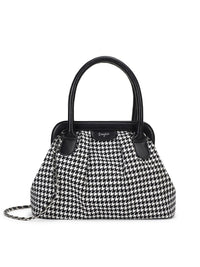 Berrylush Checked Structured Handheld Bag