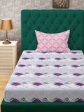 Myntra Elegant Homes Purple Geometric 400 TC Single Bedsheet with 1 Pillow Covers