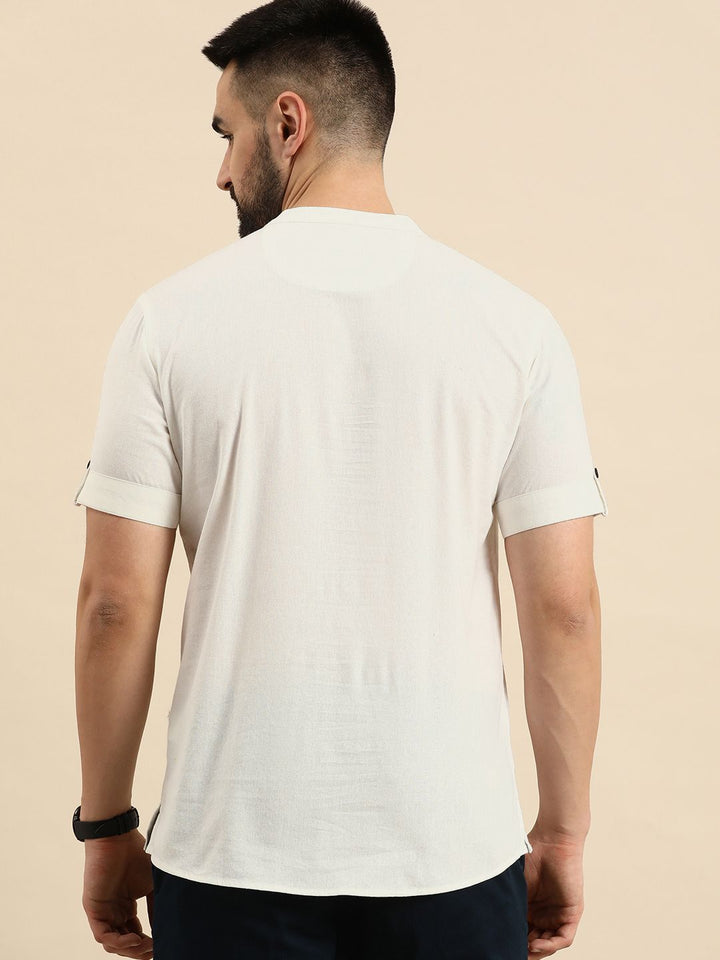 Anouk Men Solid Mandarin Collar Short Kurta