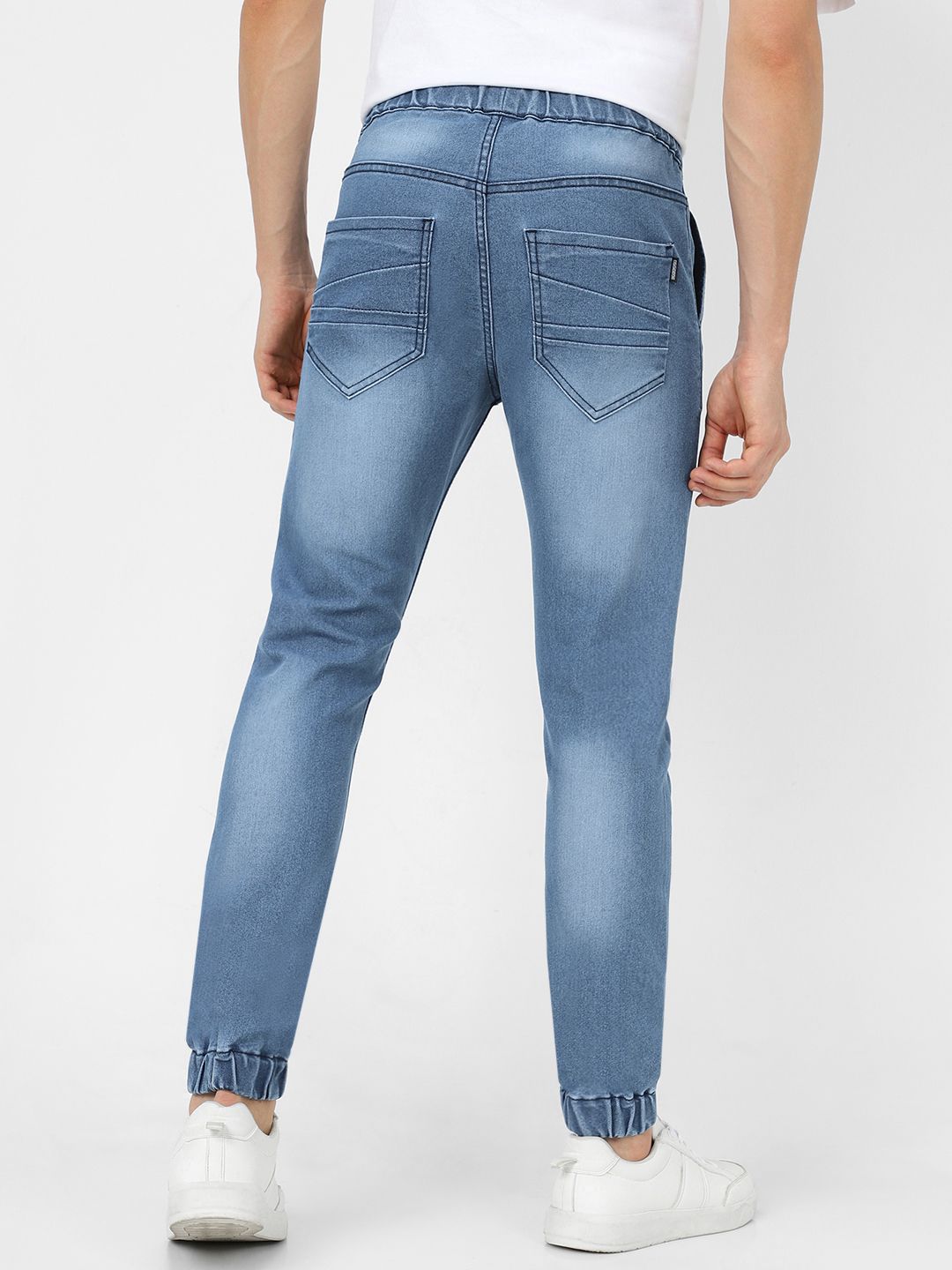 Urbano Fashion Men Blue Slim Fit Mid-Rise Clean Look Stretchable Jogger Jeans