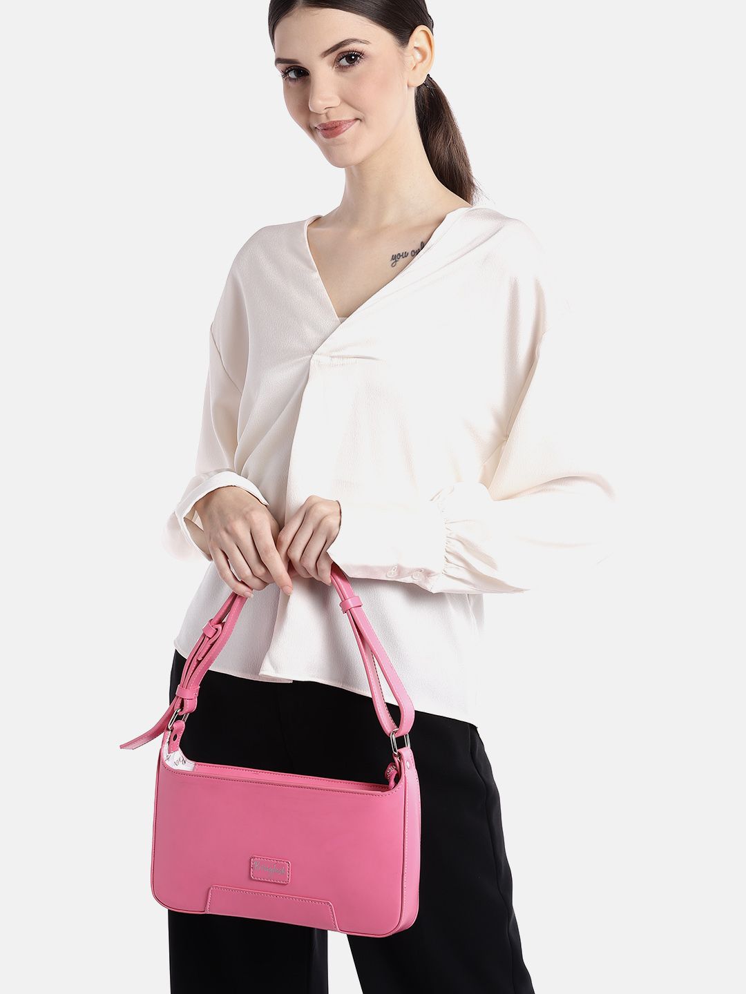 Berrylush Pink Structured Shoulder Bag
