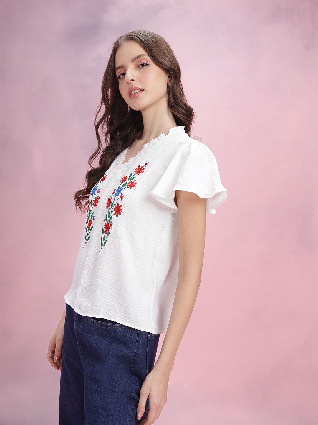 DressBerry Floral Embroidered Top