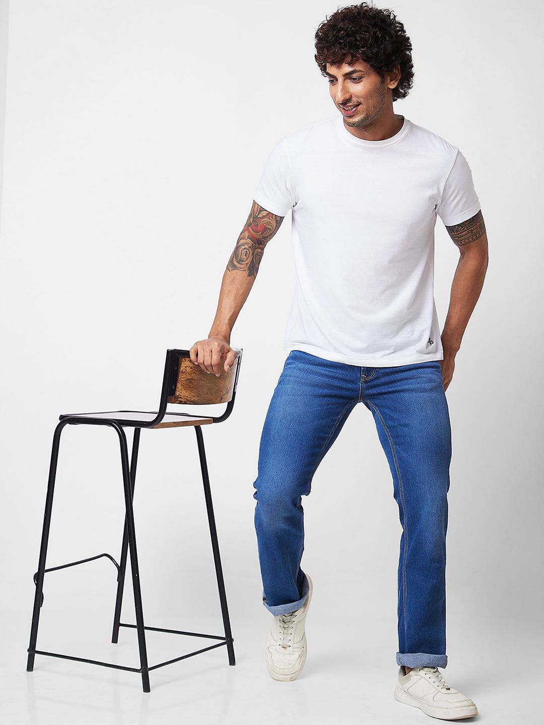SPYKAR Men Mid-Rise Bootcut Light Fade Stretchable Jeans