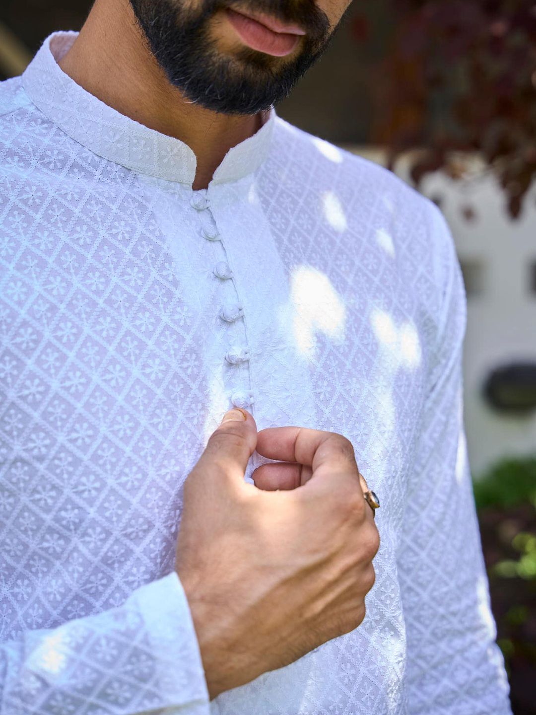See Designs Ethnic Motifs Embroidered Chikankari Pure Cotton Kurta With Salwar