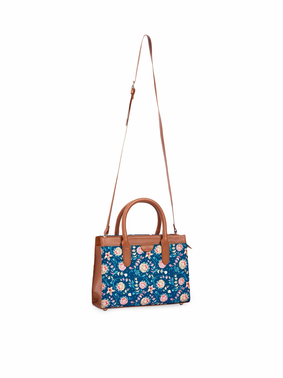 TEAL BY CHUMBAK Floral Printed Structured Sling Bag