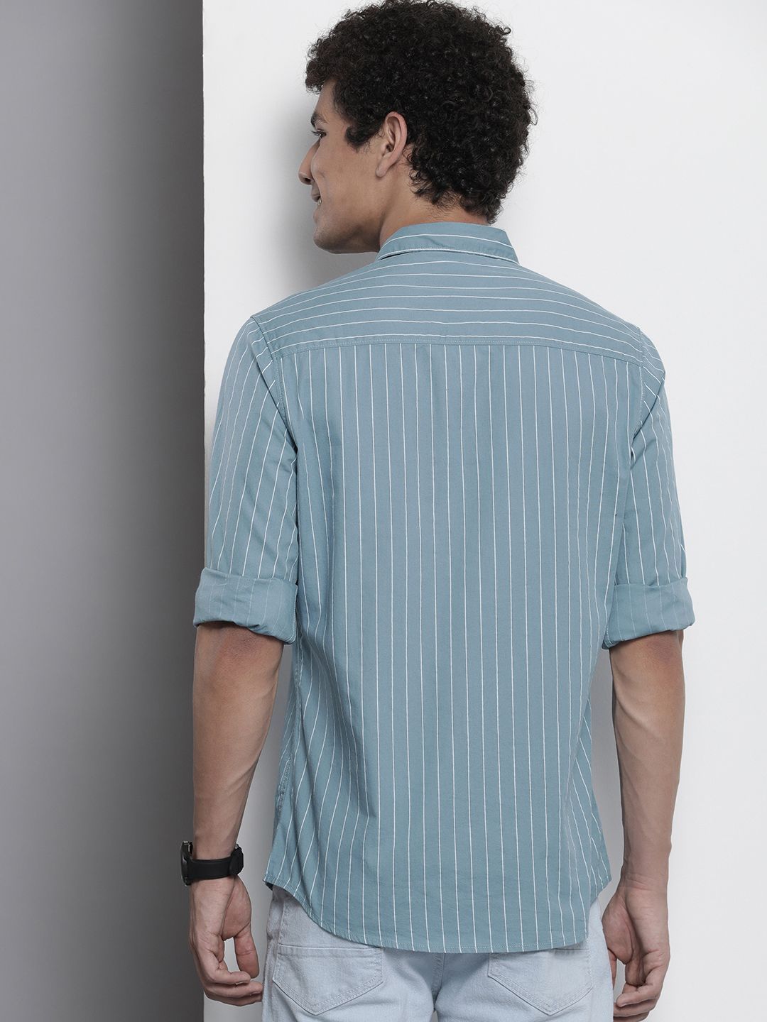 The Indian Garage Co Men Pinstripes Casual Shirt