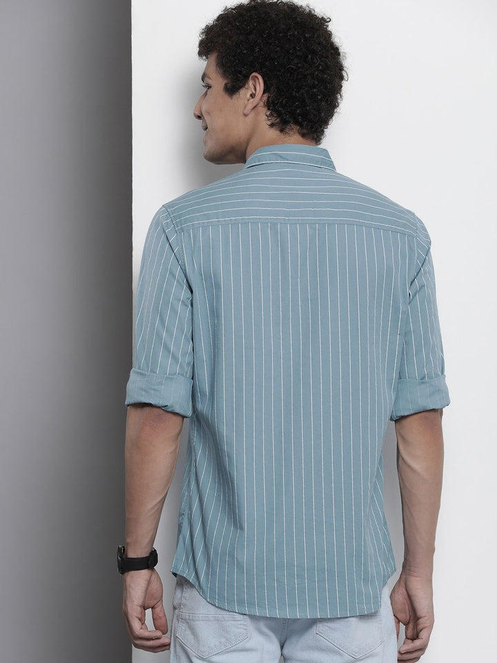 The Indian Garage Co Men Pinstripes Casual Shirt