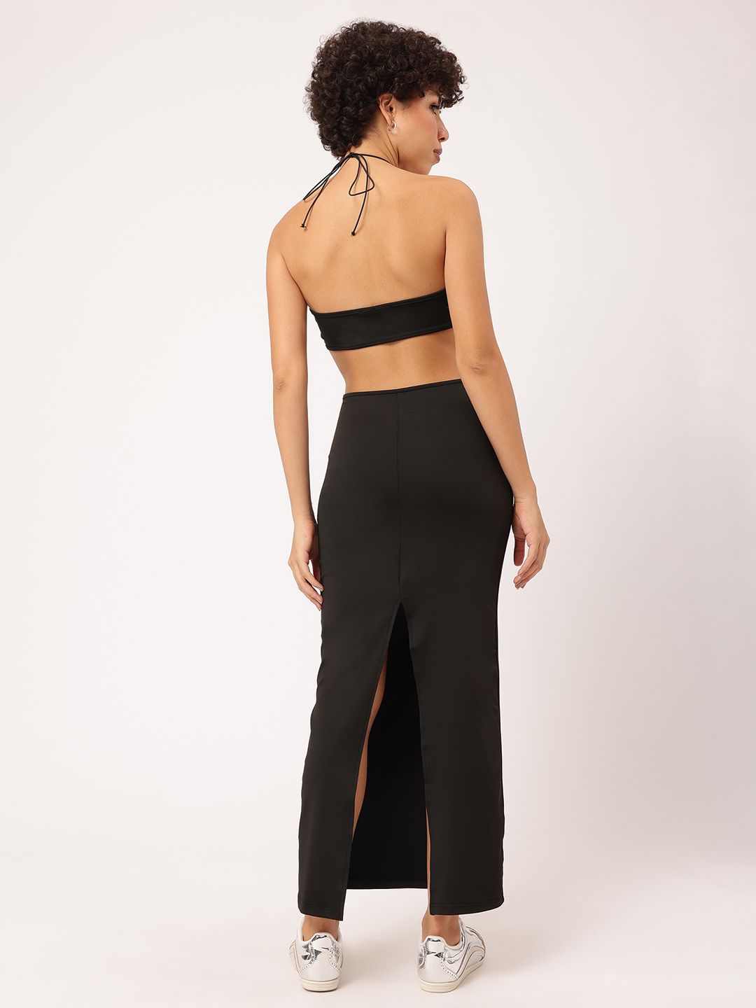 DressBerry Nostalgic Nights Cut-Out Halter Neck Maxi Dress