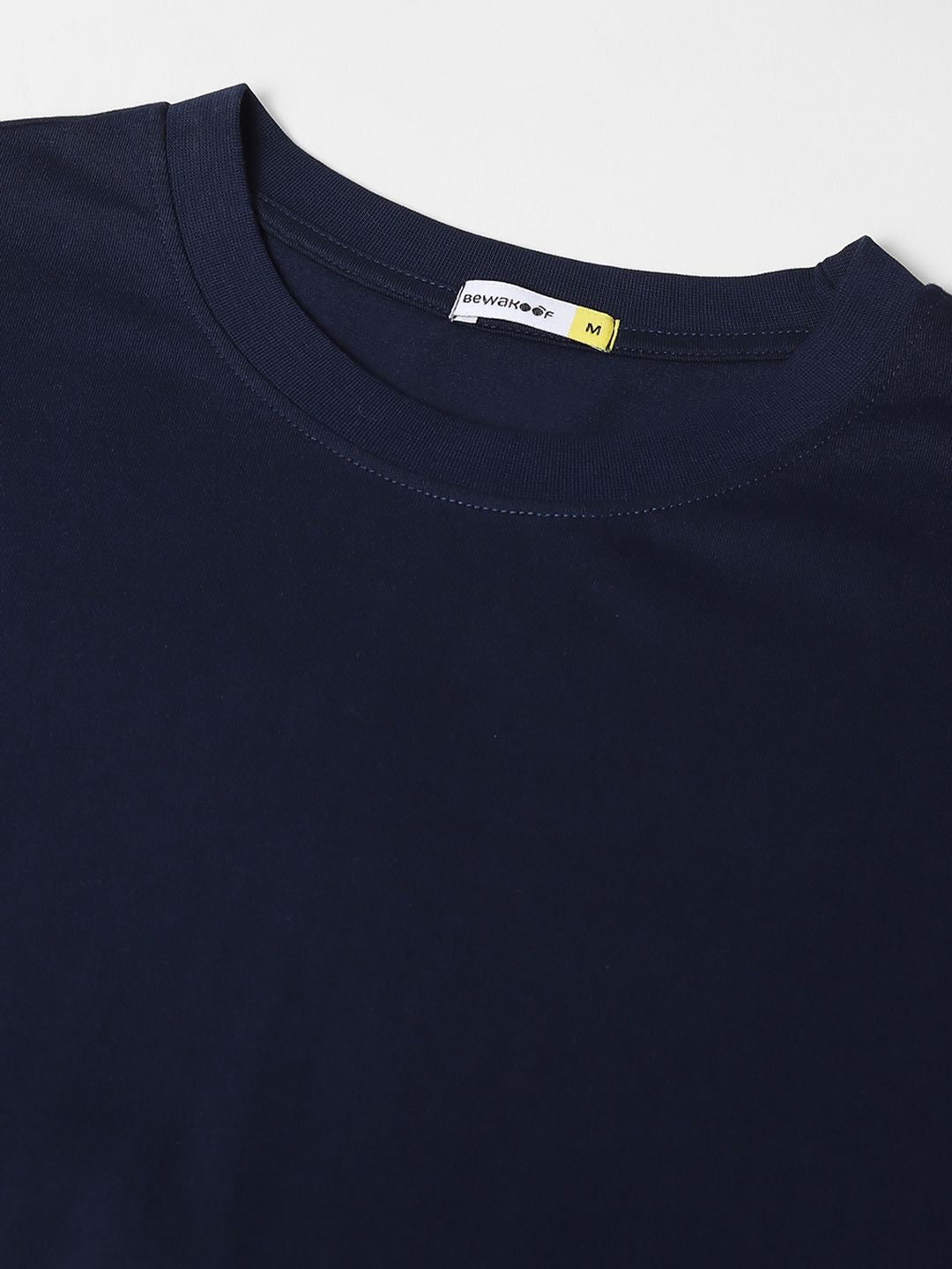 Bewakoof Navy Blue Batman Printed Drop Shoulder Sleeves Pure Cotton Oversized T-shirt