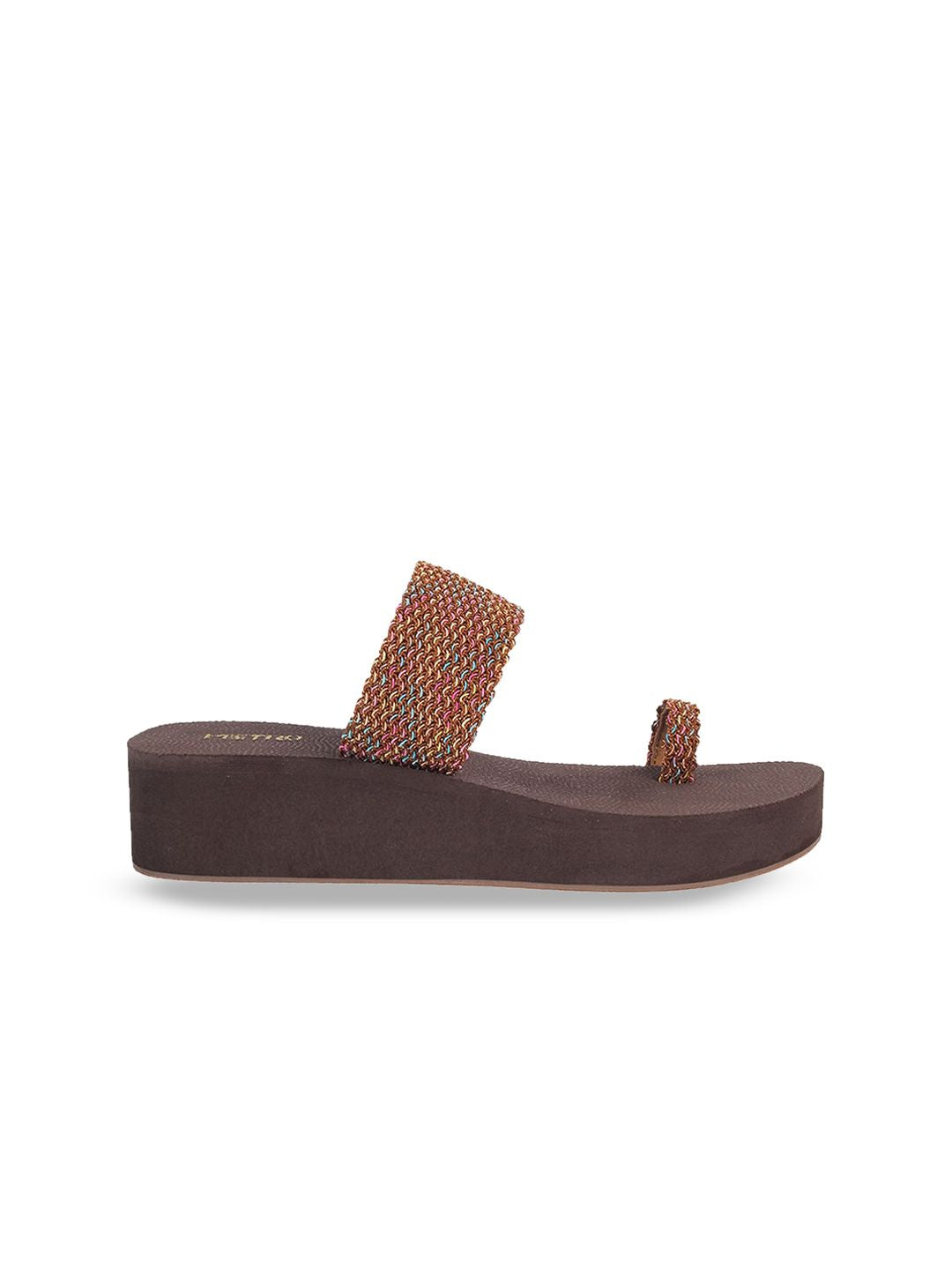 Metro Textured One Toe Flatform Heels