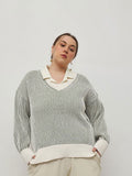 CURVY STREET Women Striped Pullover Sweater