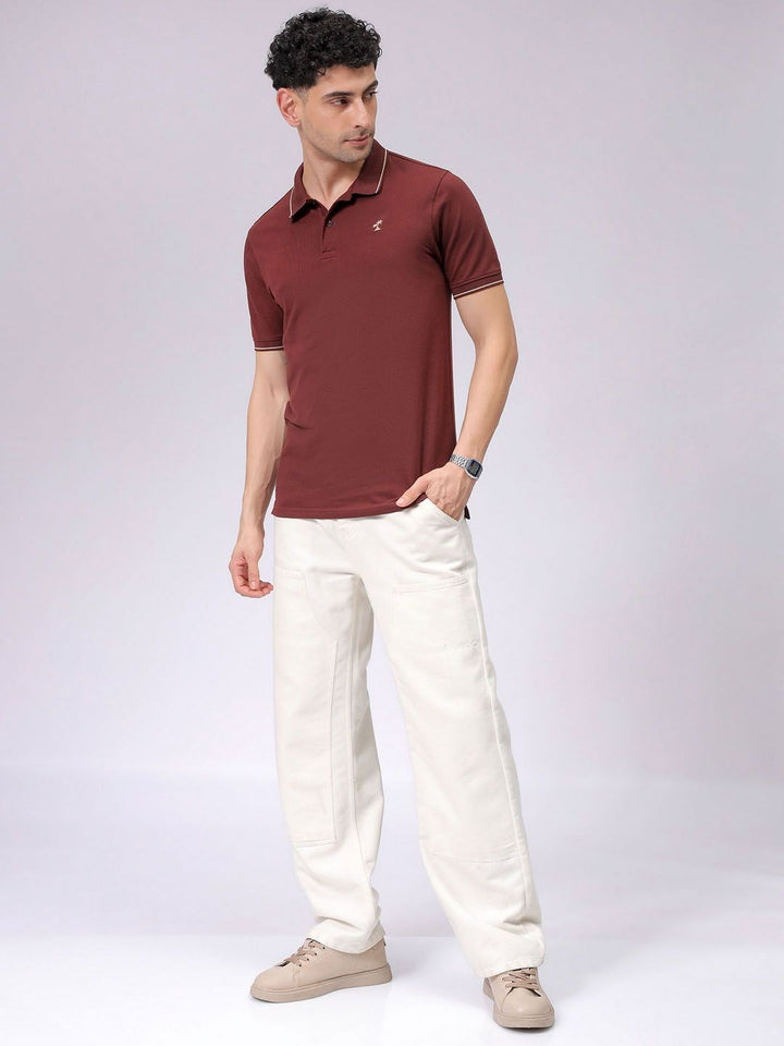 The Indian Garage Co Men Polo Collar Pockets T-shirt