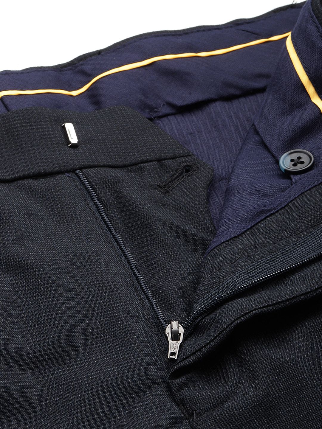 Raymond Men Slim Fit Self Checked Formal Trousers