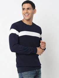 SPYKAR Striped Round Neck Cotton Pullover Sweater