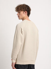 THE BEAR HOUSE Self Design Relaxed Fit Raglan Sleeves Sweatshirt