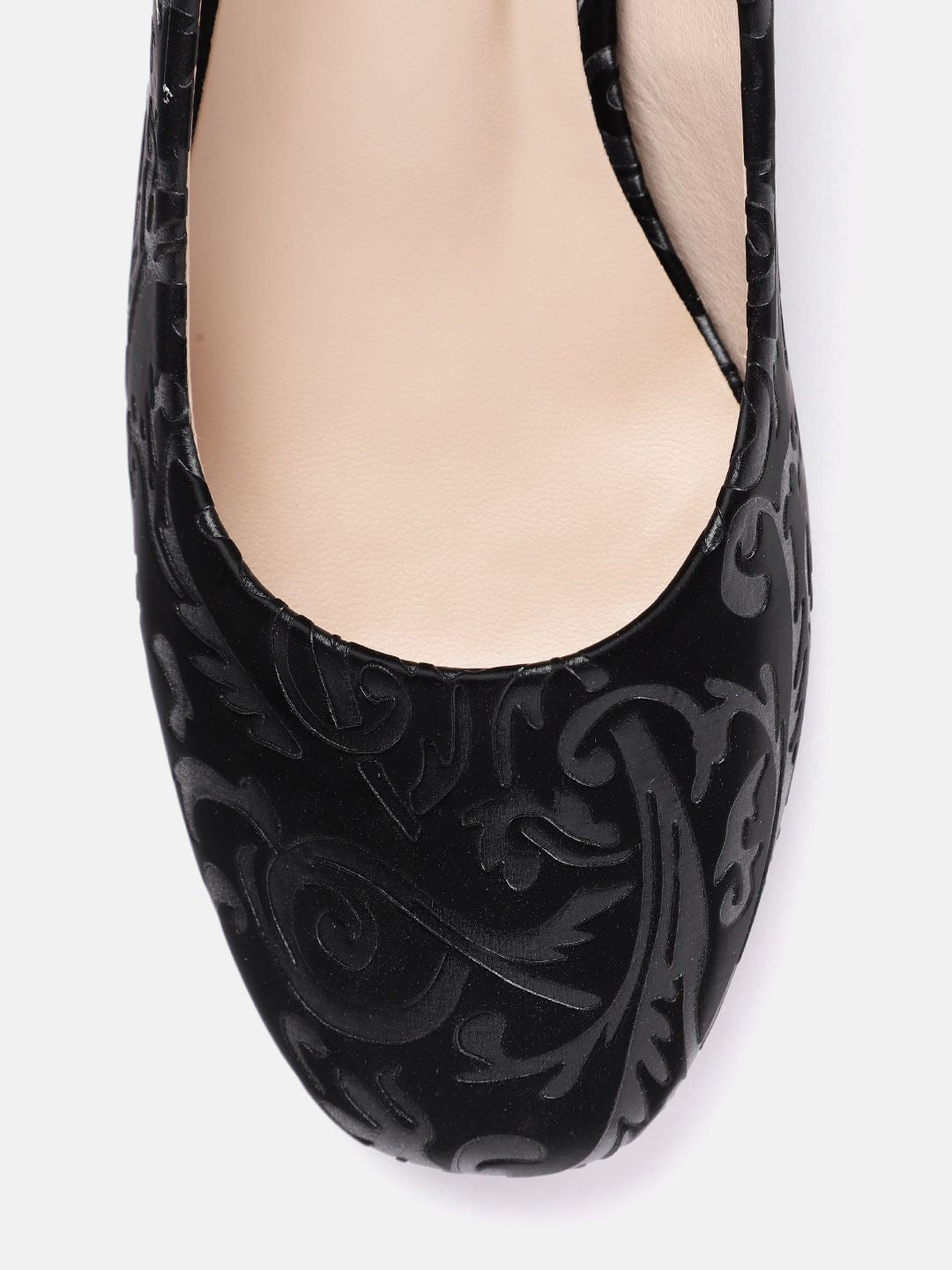 Lino Perros Women Floral Textured Block Heel Pumps