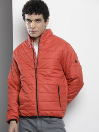 The Indian Garage Co Men Zip-Front Puffer Jacket with Zip Pockets