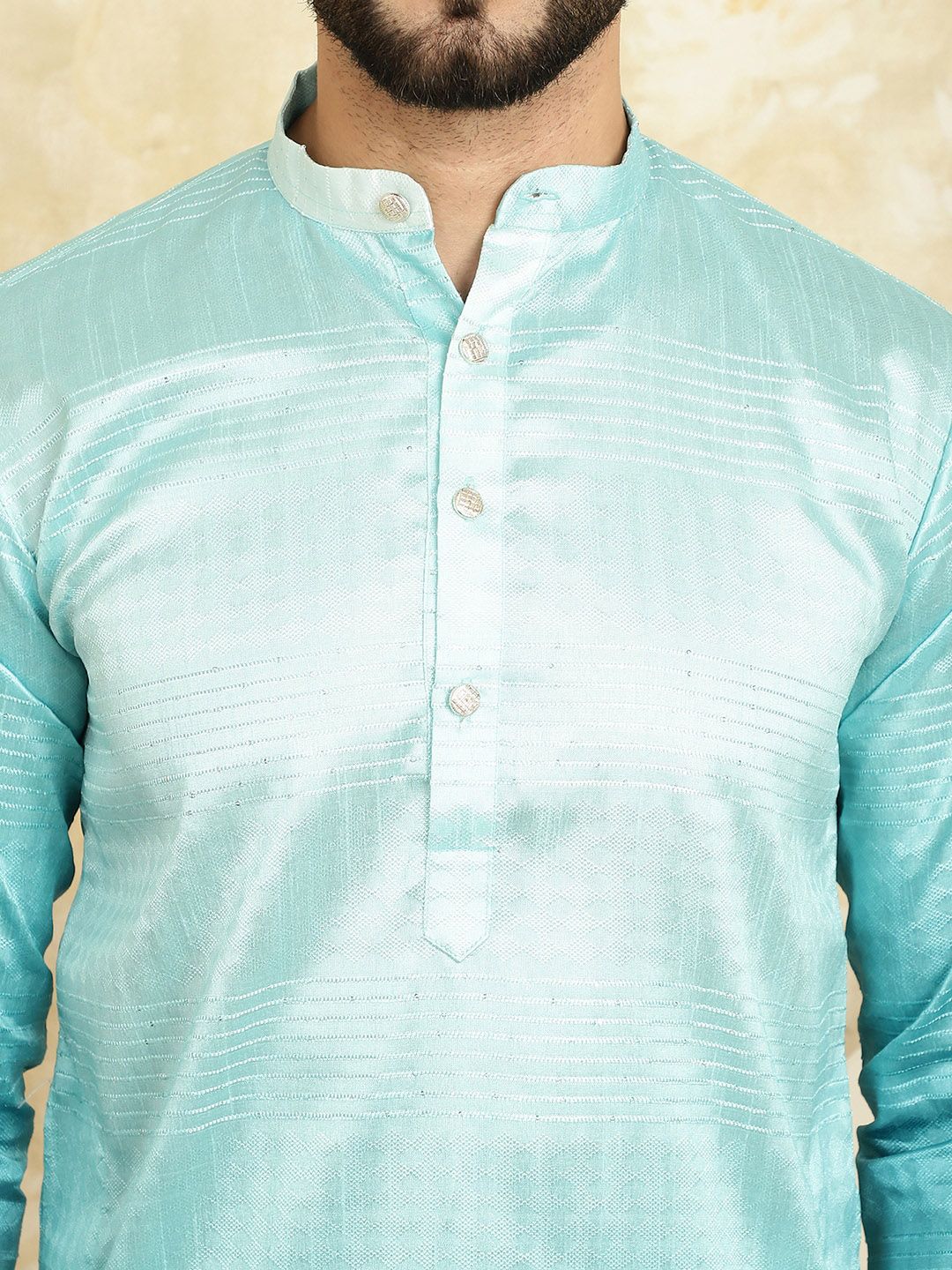 SOJANYA Kurta Lurus Kolar Jalur Dicelup Ombre dengan Churidar