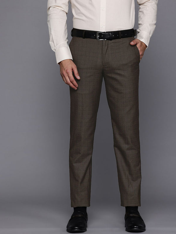 Raymond Men Checked Slim Fit Trousers