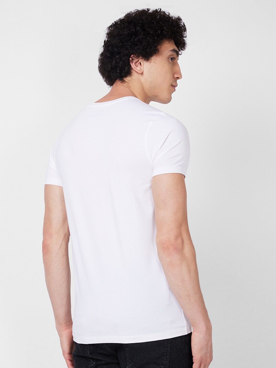 SPYKAR Graphic Printed Round Neck Slim Fit Cotton T-shirt