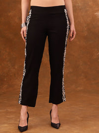 Anouk Black Silk Blend Embroidered Tunic with Trousers