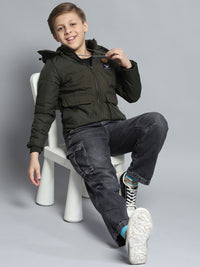 Monte Carlo Boys Hooded Solid Casual Lightweight Padded Jacket