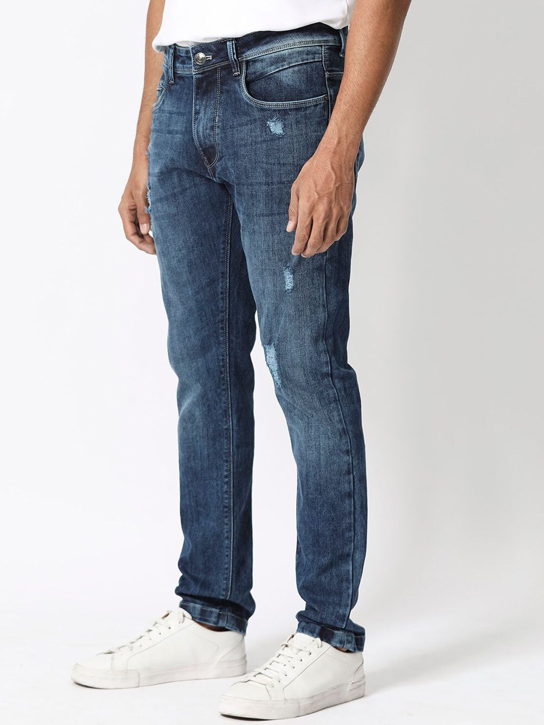 RARE RABBIT Men Hawkins Slim Fit Mid-Rise Stretchable Jeans