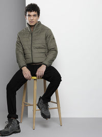 The Indian Garage Co Men Zip-Front Puffer Jacket with Zip Pockets