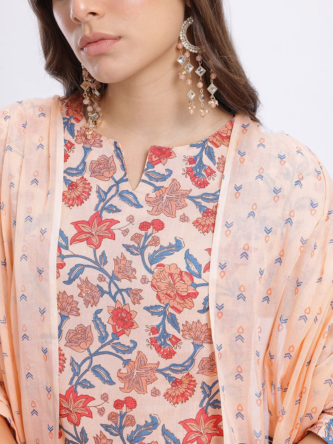Anouk Ethnic Motifs Print Kurta With Trousers & With Dupatta